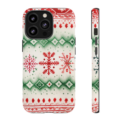 Icelandic Watercolor inspired by Christmas Sweaters - Impact Resistant Phone Case iPhone 13 Pro Matte